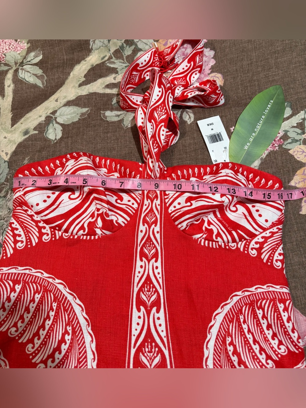 FARM Rio Majestic Coconut Tree Red Linen Dress - Picture 7 of 8
